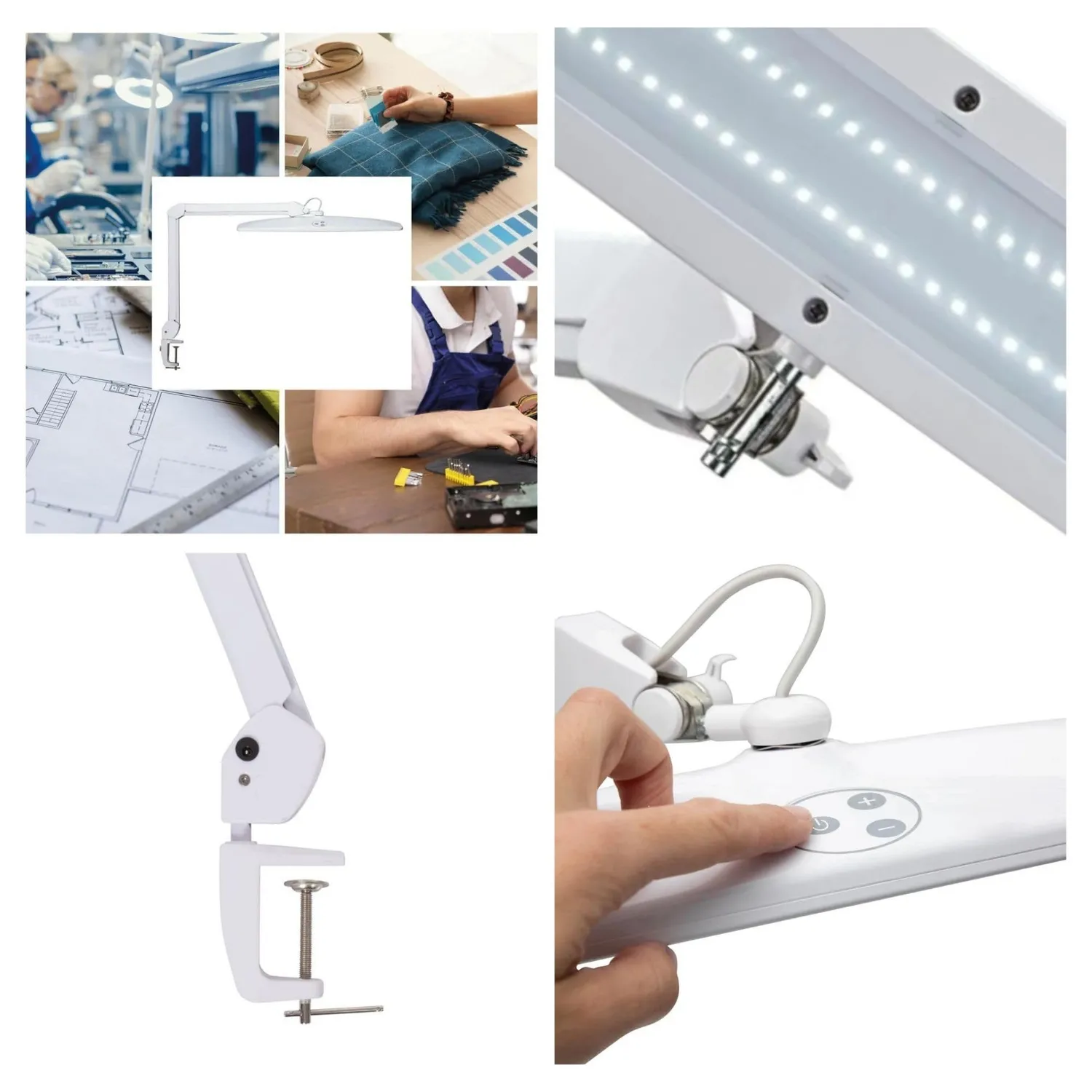 Velleman VTLLAMP lampe de bureau LED 84 LED 2000 lm blanc variateur