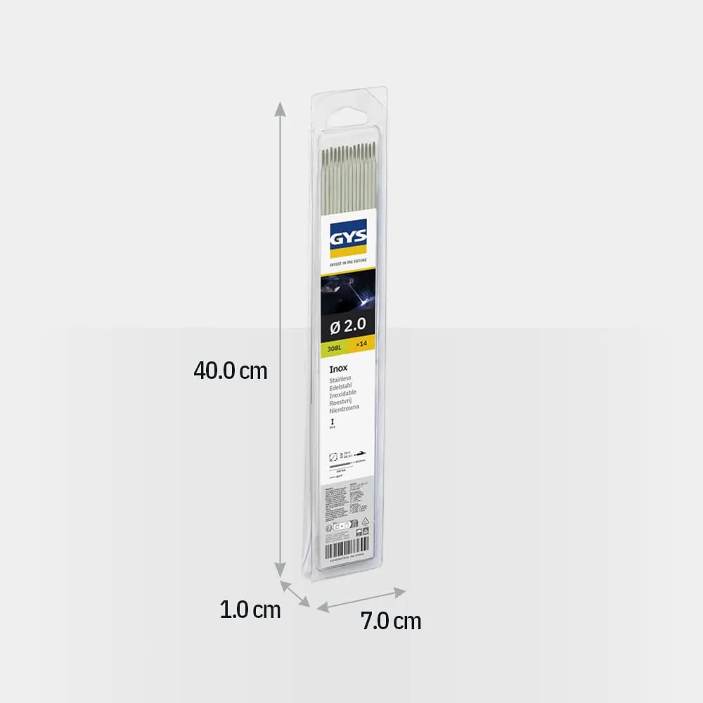 GYS E308L électrodes MMA inox Ø 2 mm x 300 mm blister 14 pièces