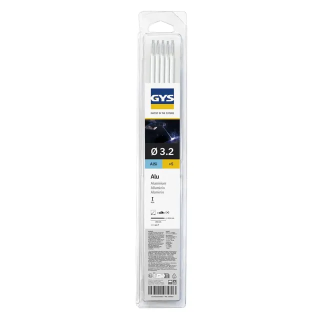GYS électrode aluminium Ø 3,2 mm 4043, étui de 5, alliage au silicium