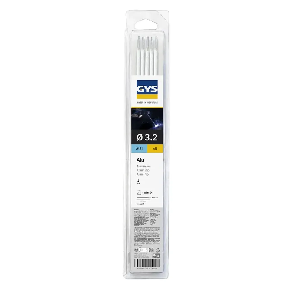 GYS électrode aluminium Ø 3,2 mm 4043, étui de 5, alliage au silicium