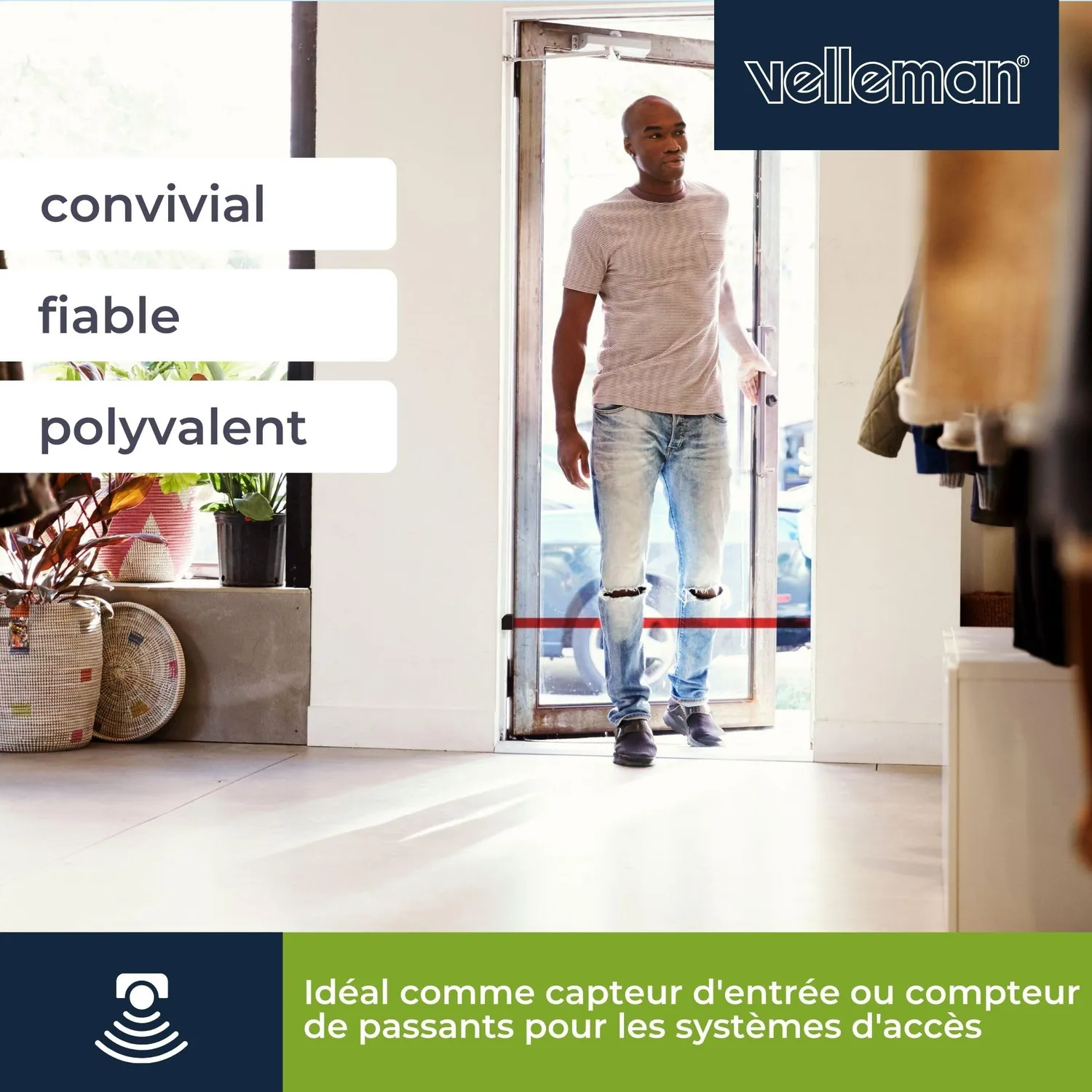 Velleman Edge Lit Series barrière infrarouge filaire 7 m IP44