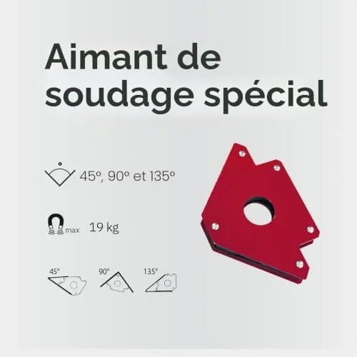 Toparc positionneur magnétique 19 kg 45/90/135°