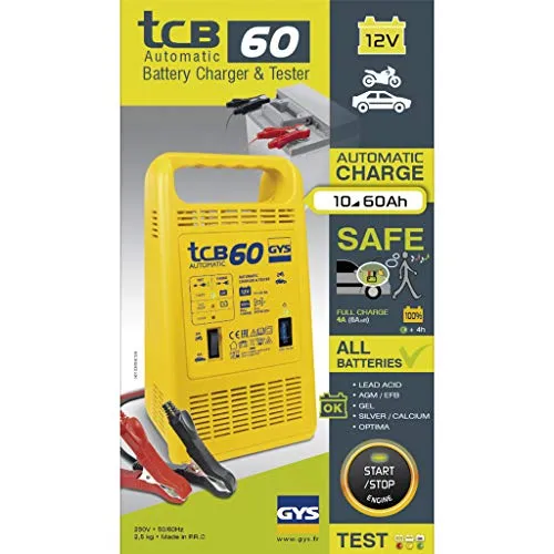 GYS TCB 60 chargeur de batterie 12 V 10–60 Ah