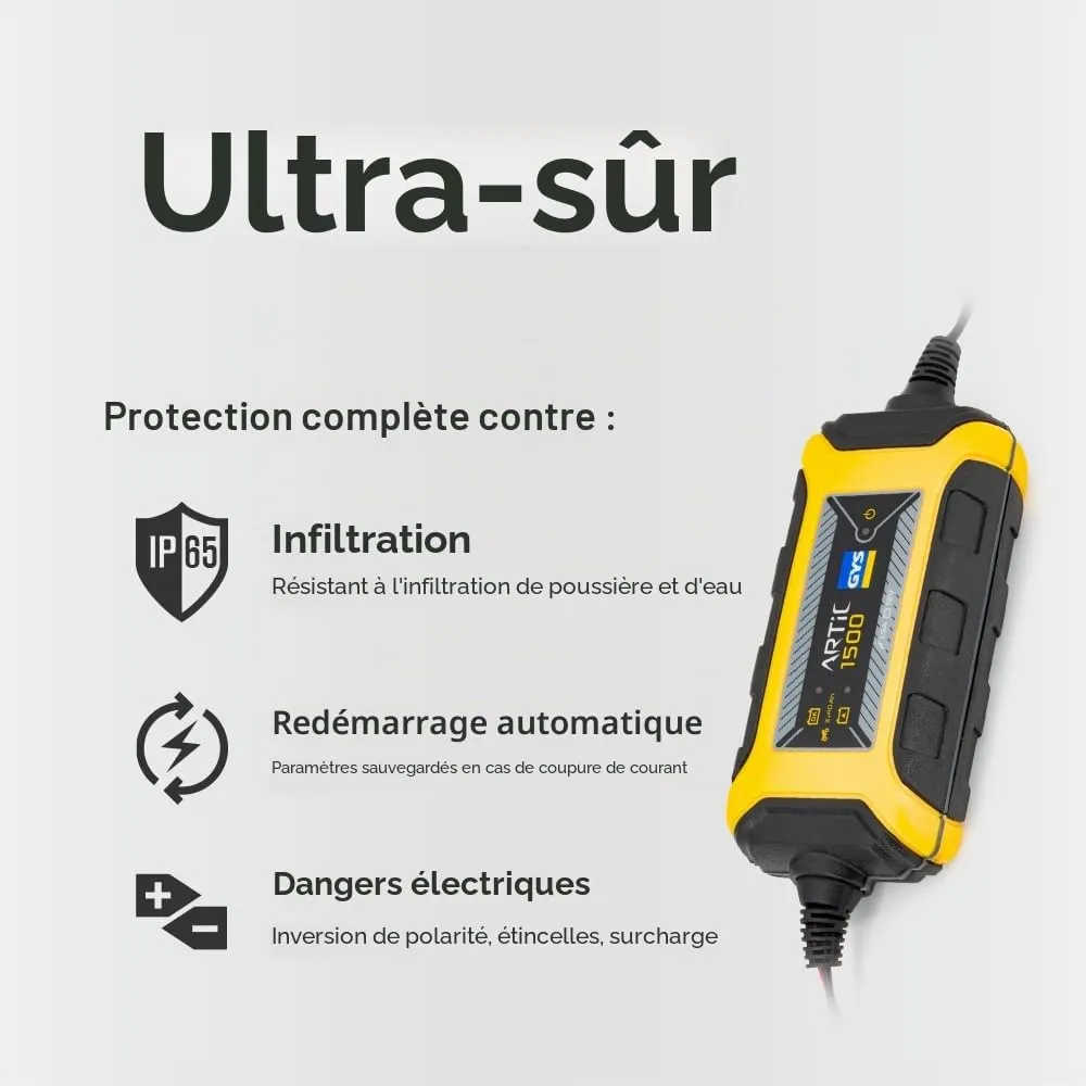 GYS Artic 1500 chargeur batterie 12 V 1,5 A