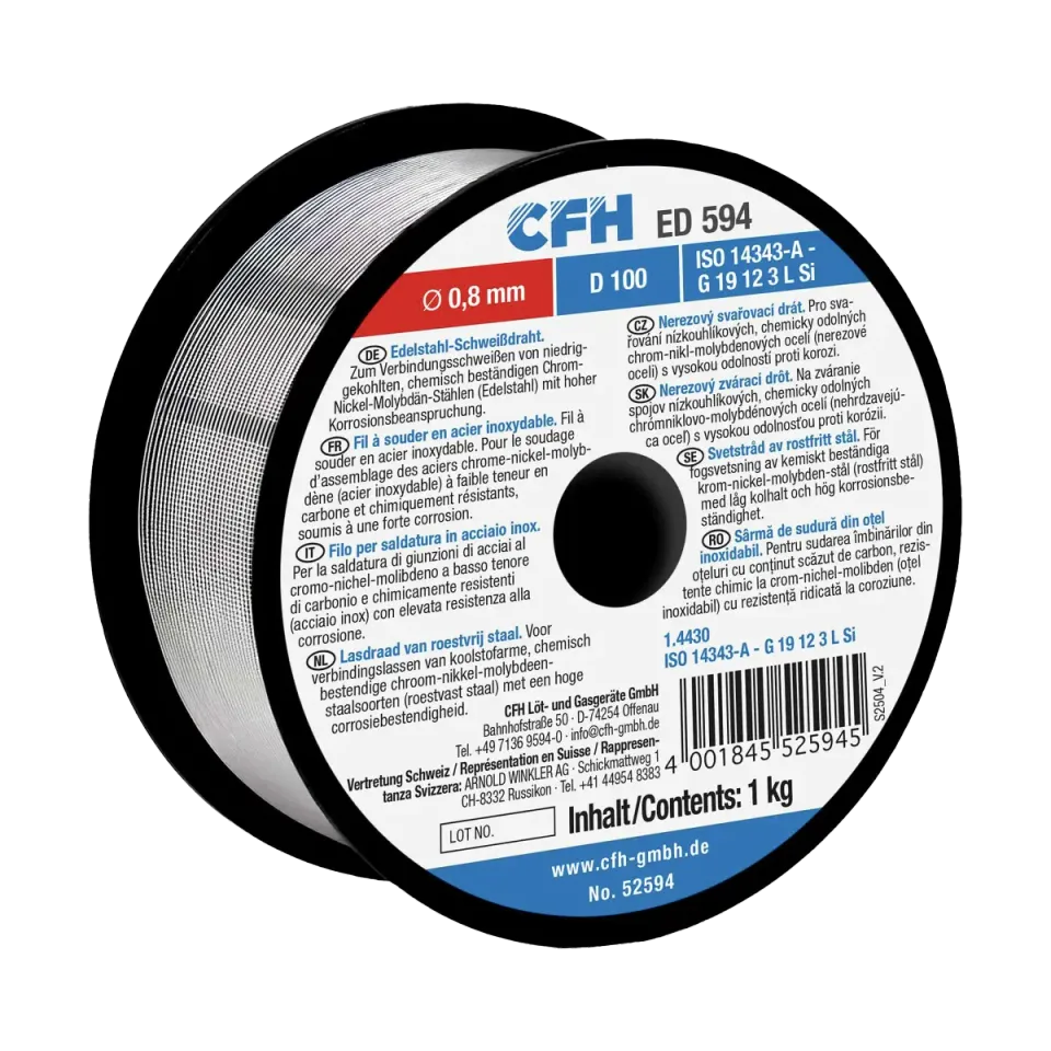 CFH ED 594 fil à souder inox 0,8 mm bobine 1 kg CrNiMo
