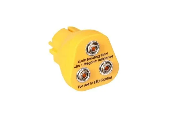 Velleman fiche de mise à la terre ESD pour tapis antistatique Europe jaune