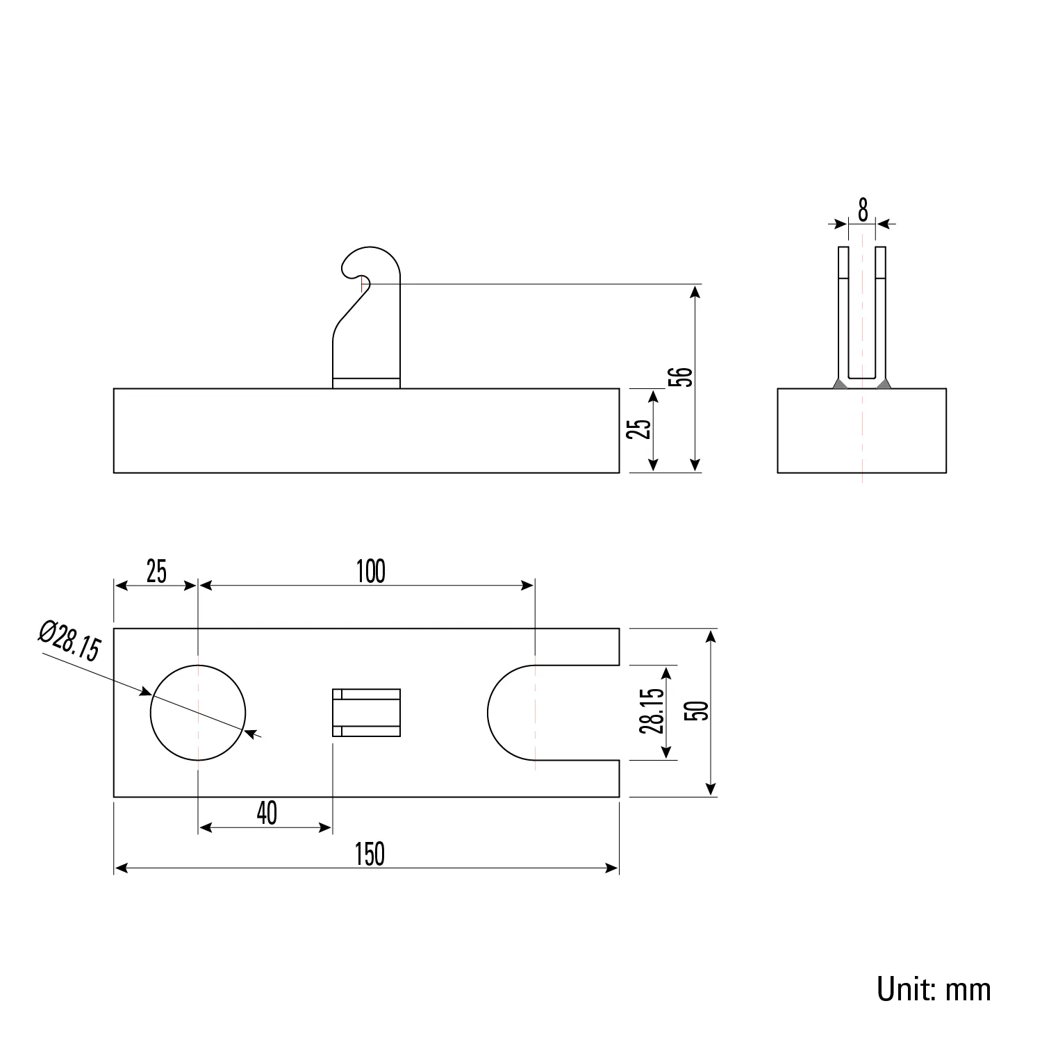 Strong Hand Table Mount kit base 28 mm pinces