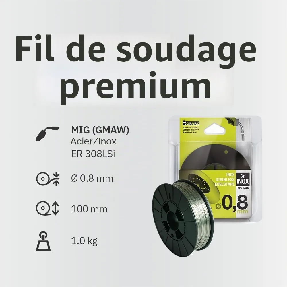 GYS ER308LSi fil MIG inox Ø 0,8 mm bobine 1 kg S100