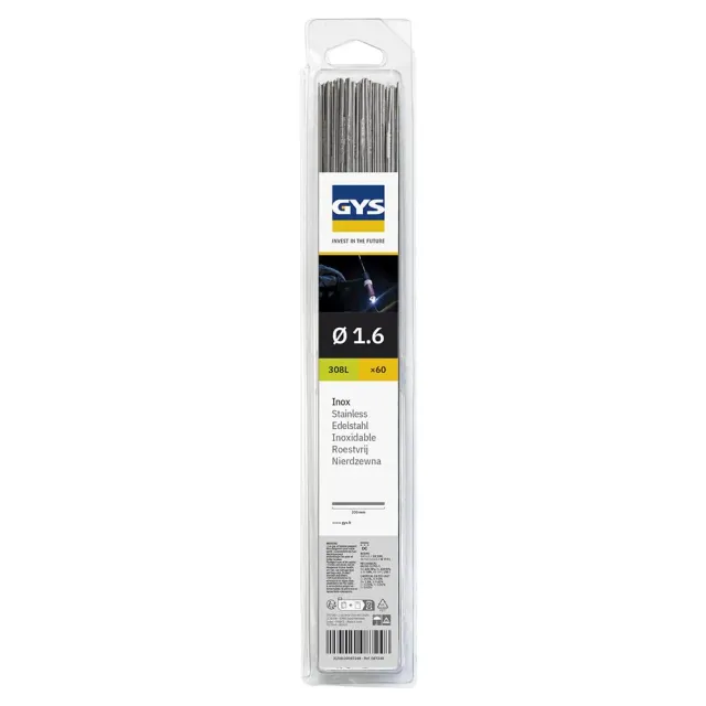 GYS Métal d’Apport TIG ER308L baguettes inox Ø 1,6 mm 60 pièces blister