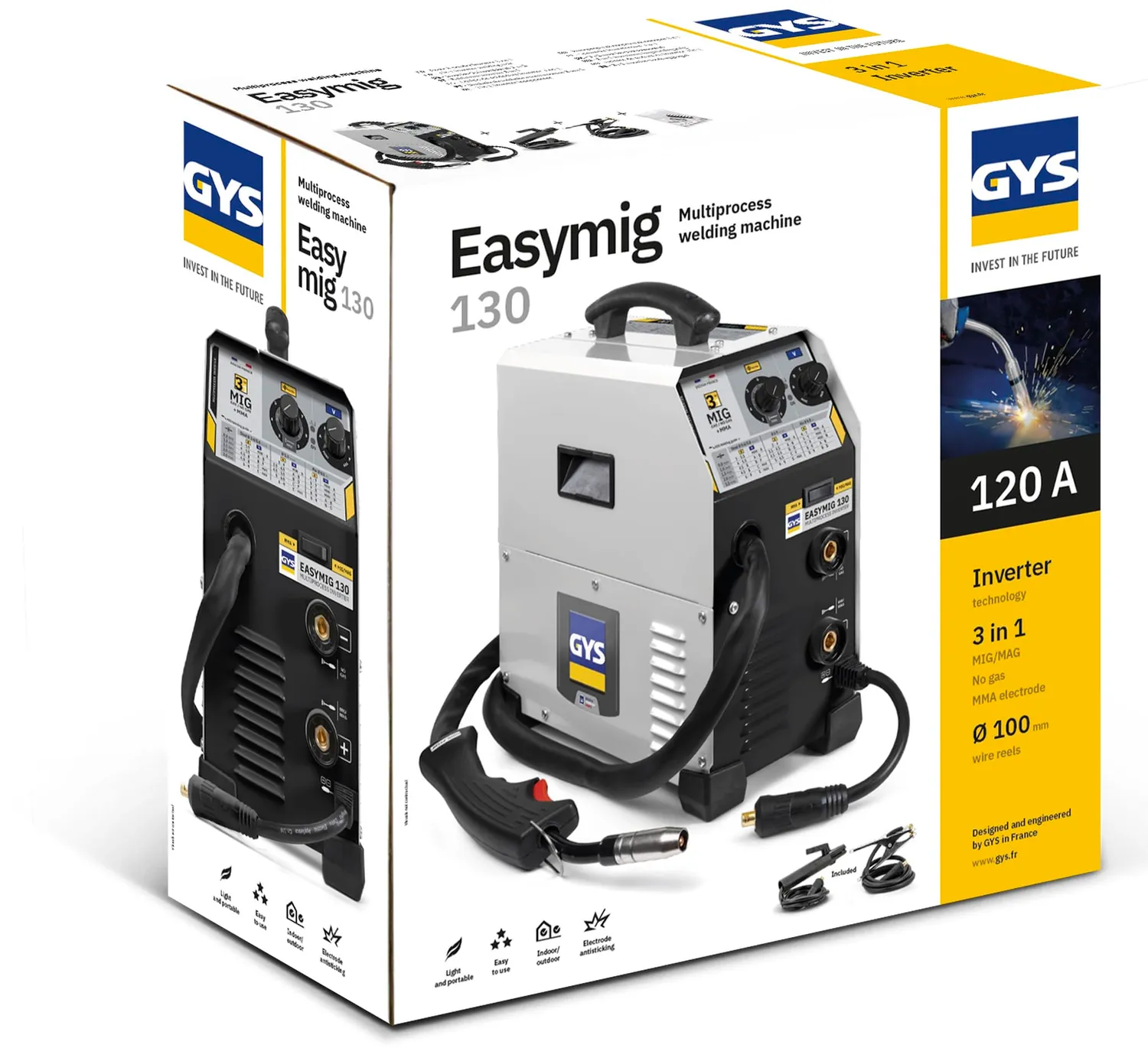 GYS EASYMIG 130 poste à souder MIG/MAG, fil fourré et MMA