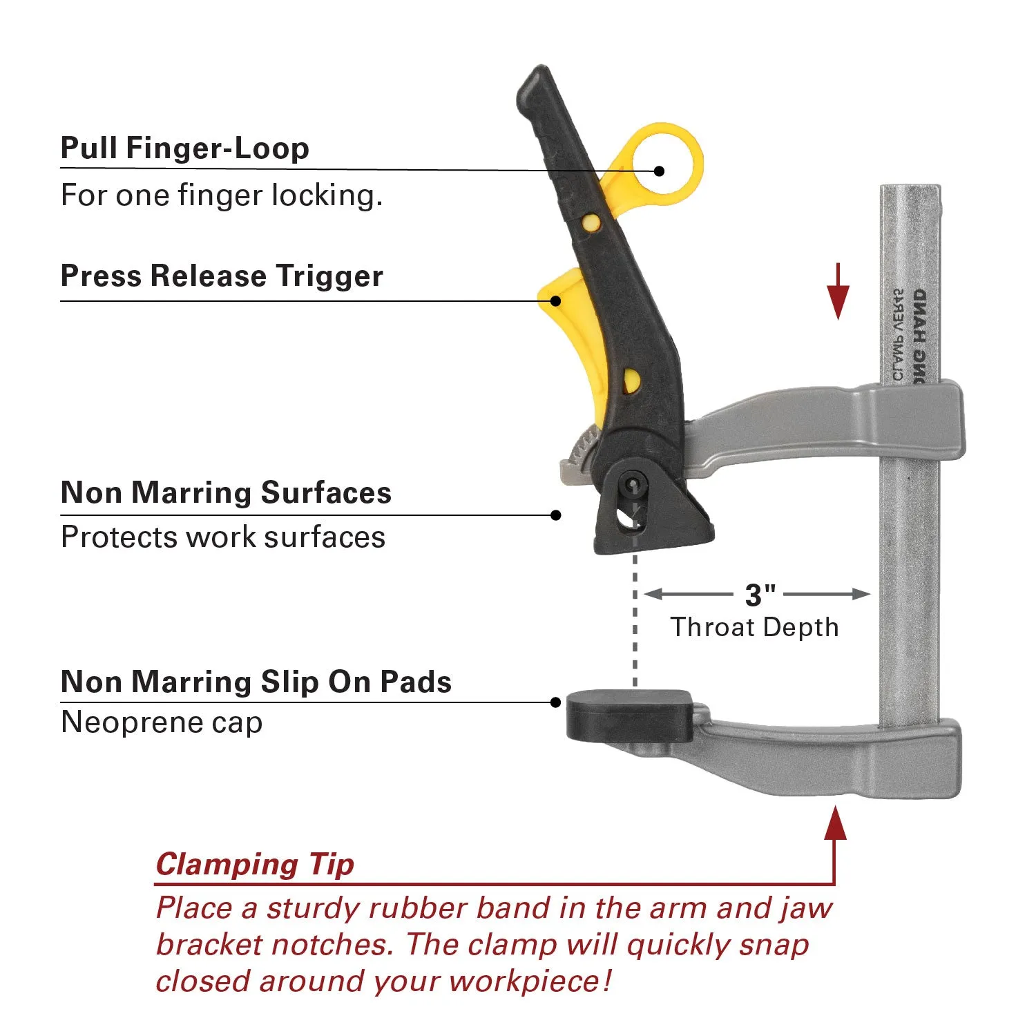 STRONG HAND EUROPE EZ Grip Ratchet Clamp serre-joint à cliquet 4,5 po