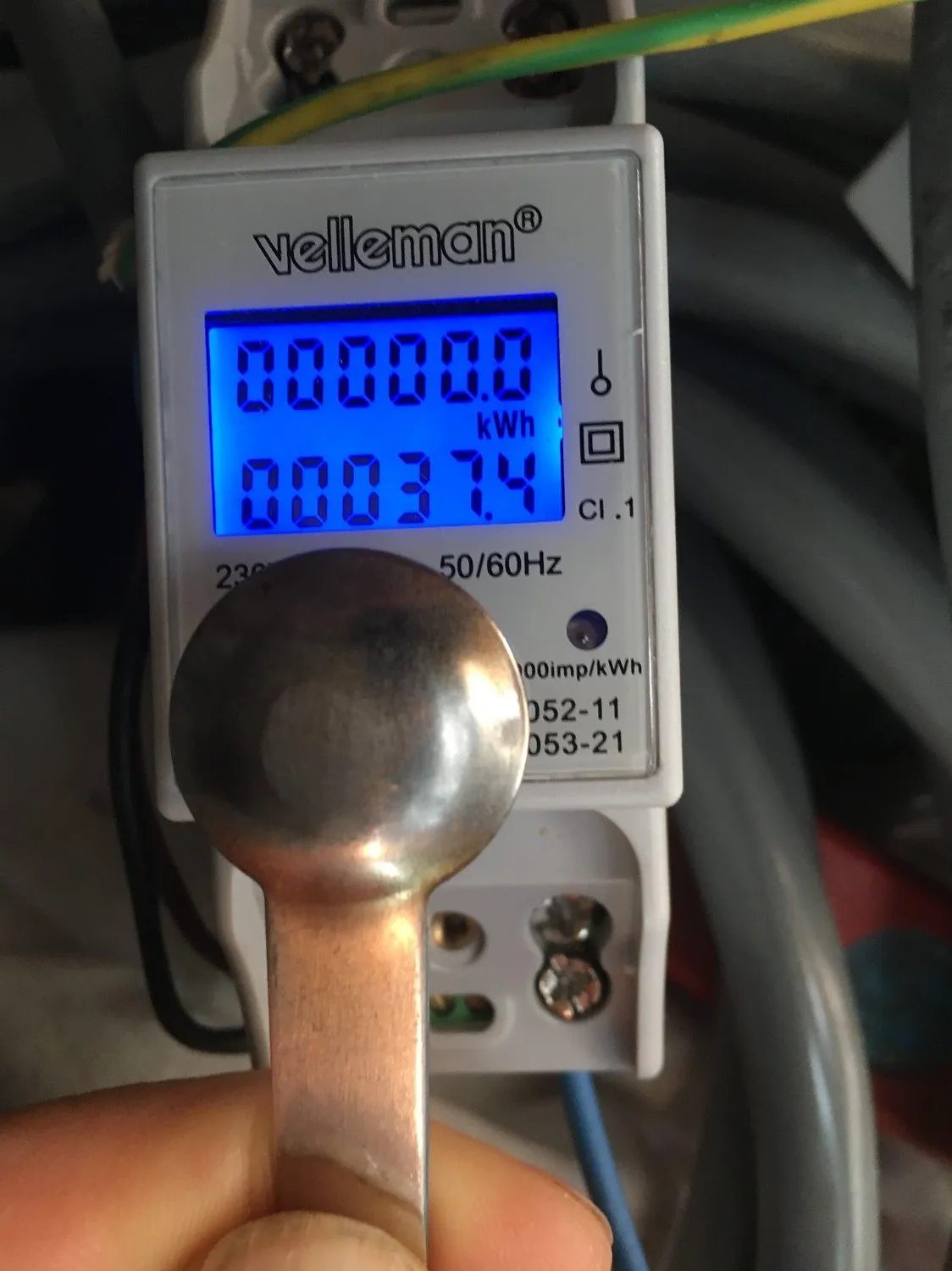 Velleman compteur d’énergie monophasé 80 A, rail DIN, affichage LCD