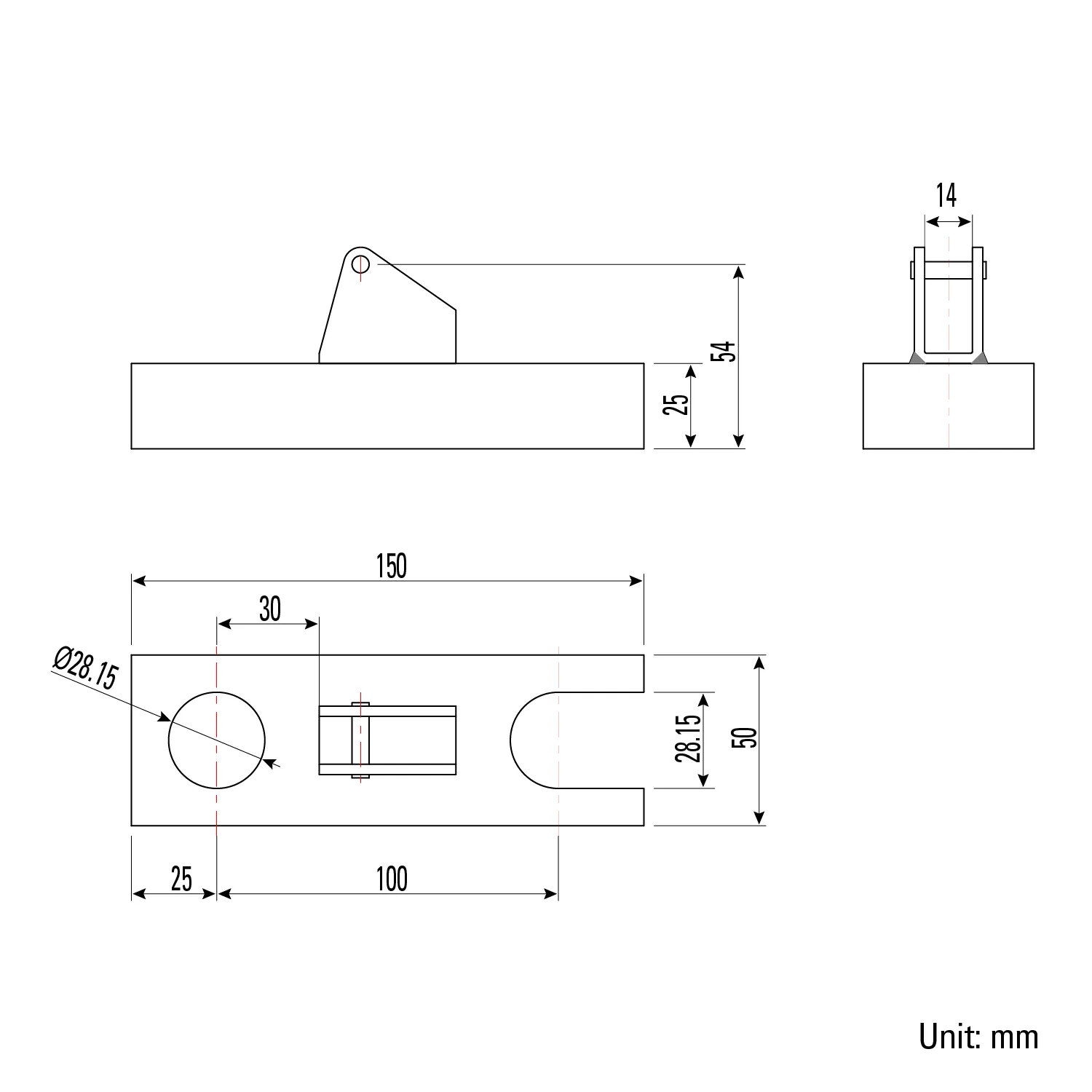 Strong Hand Table Mount kit base 28 mm pinces
