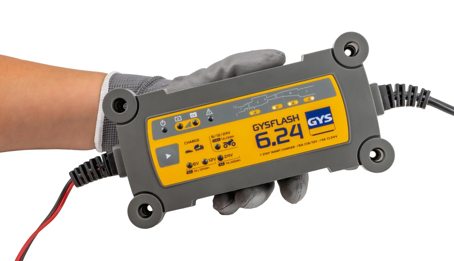 GYS GYSFLASH 6.24 chargeur batterie 6/12/24 V IP65