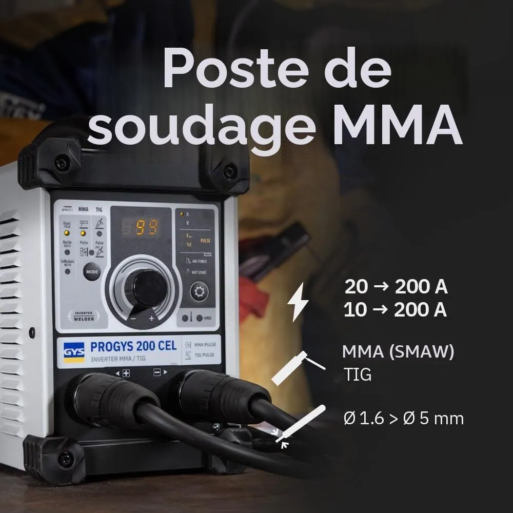 GYS PROGYS 200 CEL poste à souder MMA 200 A avec accessoires
