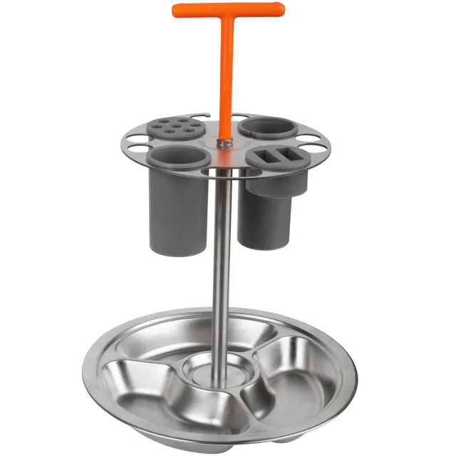Strong Hand Europe plateau à outils rond inox portatif multi-niveaux