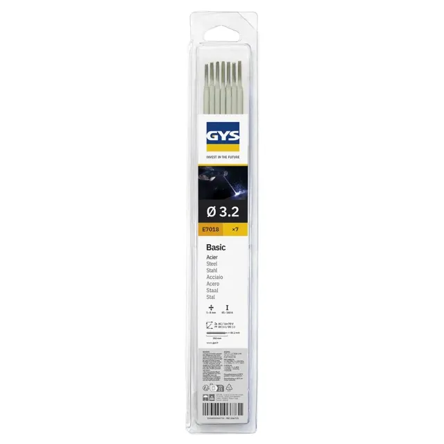 GYS E7018 électrodes soudage Ø3,2 mm blister 7 basiques