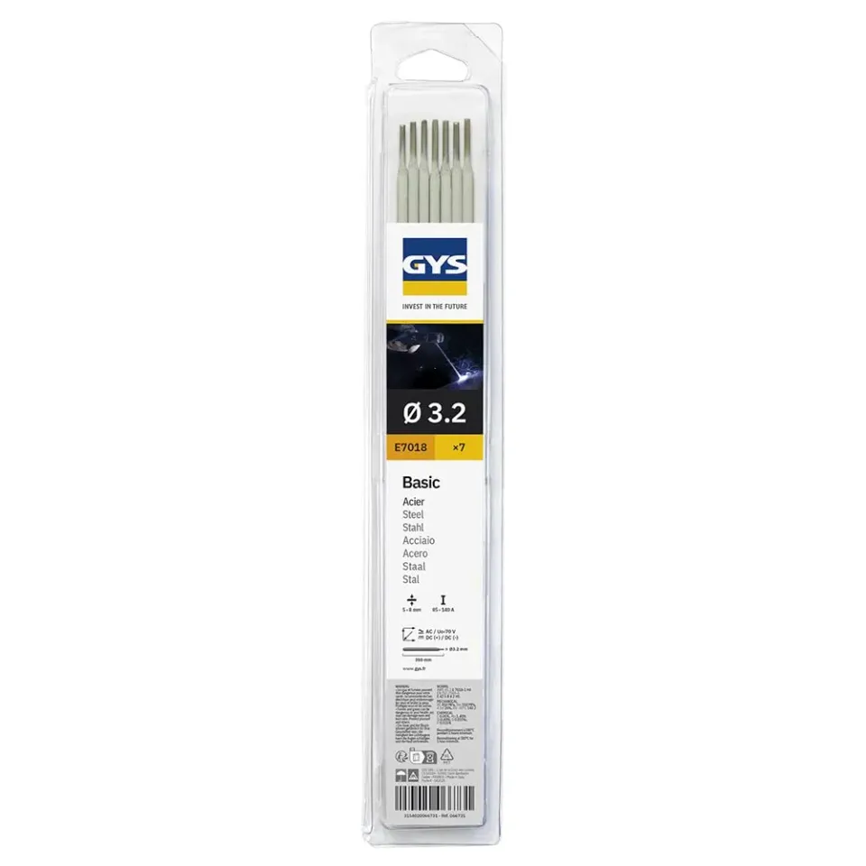 GYS E7018 électrodes soudage Ø3,2 mm blister 7 basiques