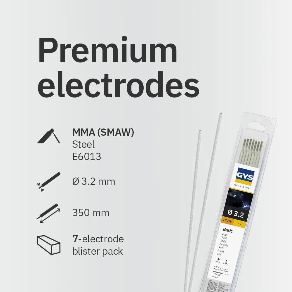 GYS E7018 électrodes soudage Ø3,2 mm blister 7 basiques