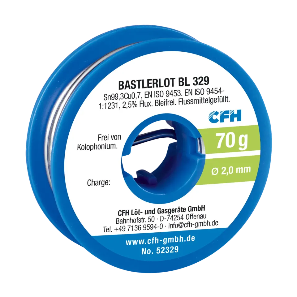CFH BL 329 fil à souder sans plomb 70 g Ø 2 mm