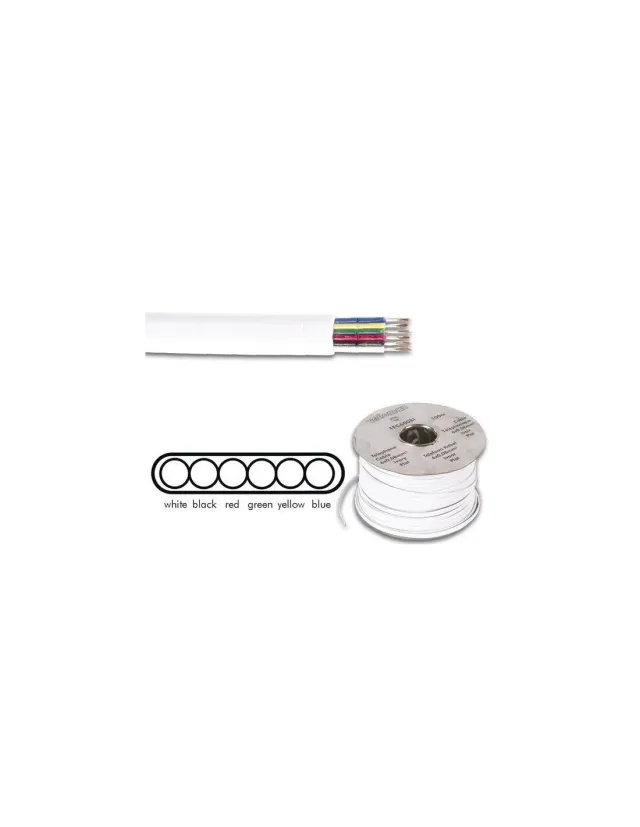Velleman bobine câble RJ11 100m blanc téléphone