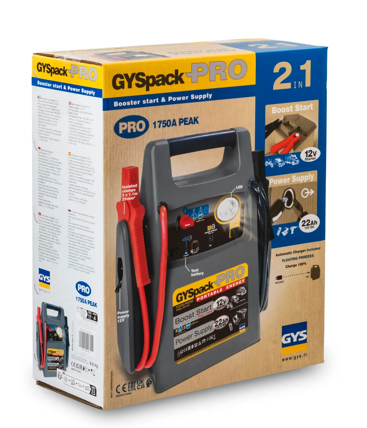GYS GYSPACK Pro démarreur autonome 12 V 22 Ah