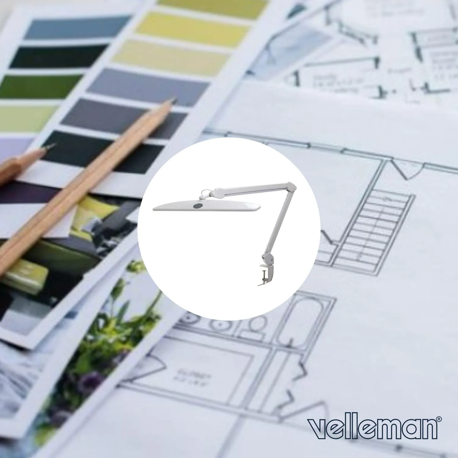 Velleman VTLLAMP lampe de bureau LED 84 LED 2000 lm blanc variateur