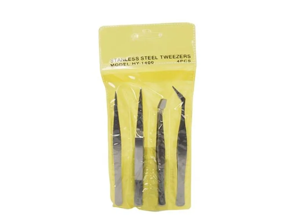 Velleman GP Series ensemble de 4 pincettes de précision argentées