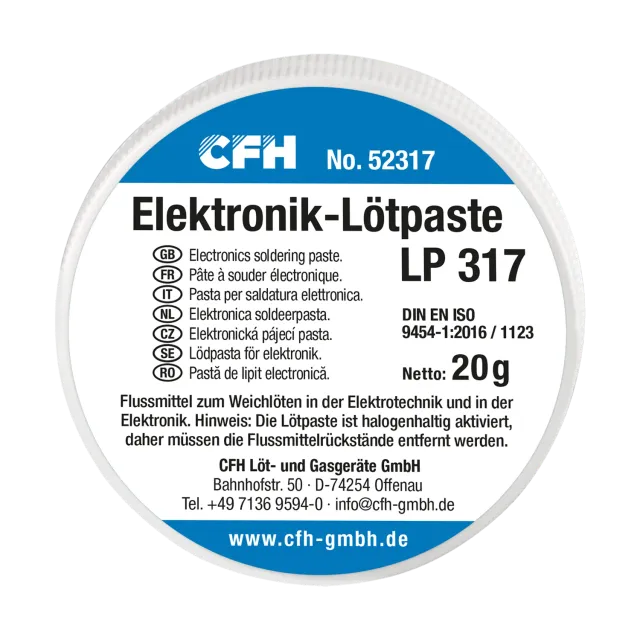 CFH LP 317 pâte à souder électronique 20 g halogénée