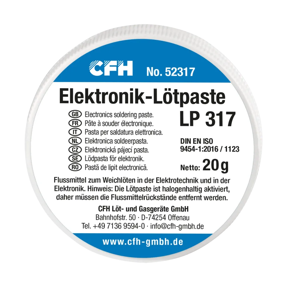 CFH LP 317 pâte à souder électronique 20 g halogénée