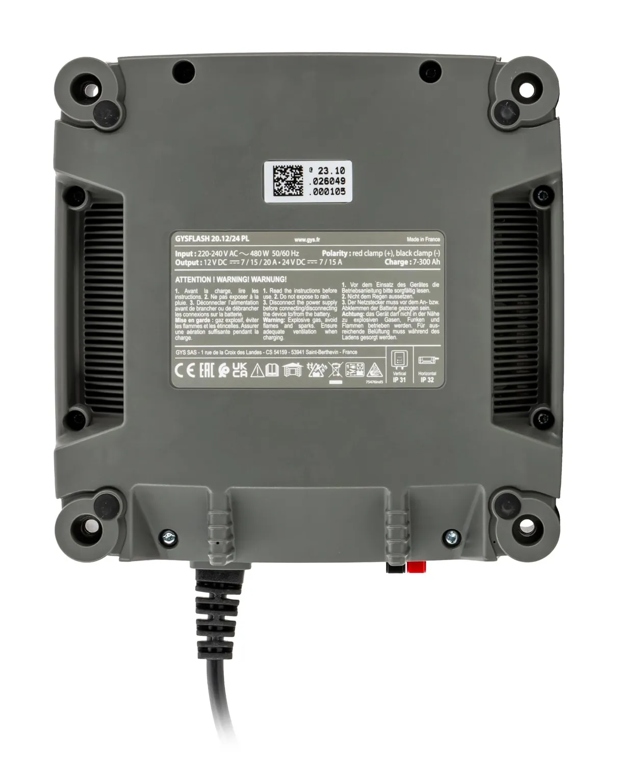 GYS GYSFLASH 20.12/24 PL chargeur de batterie 12/24 V 20 A