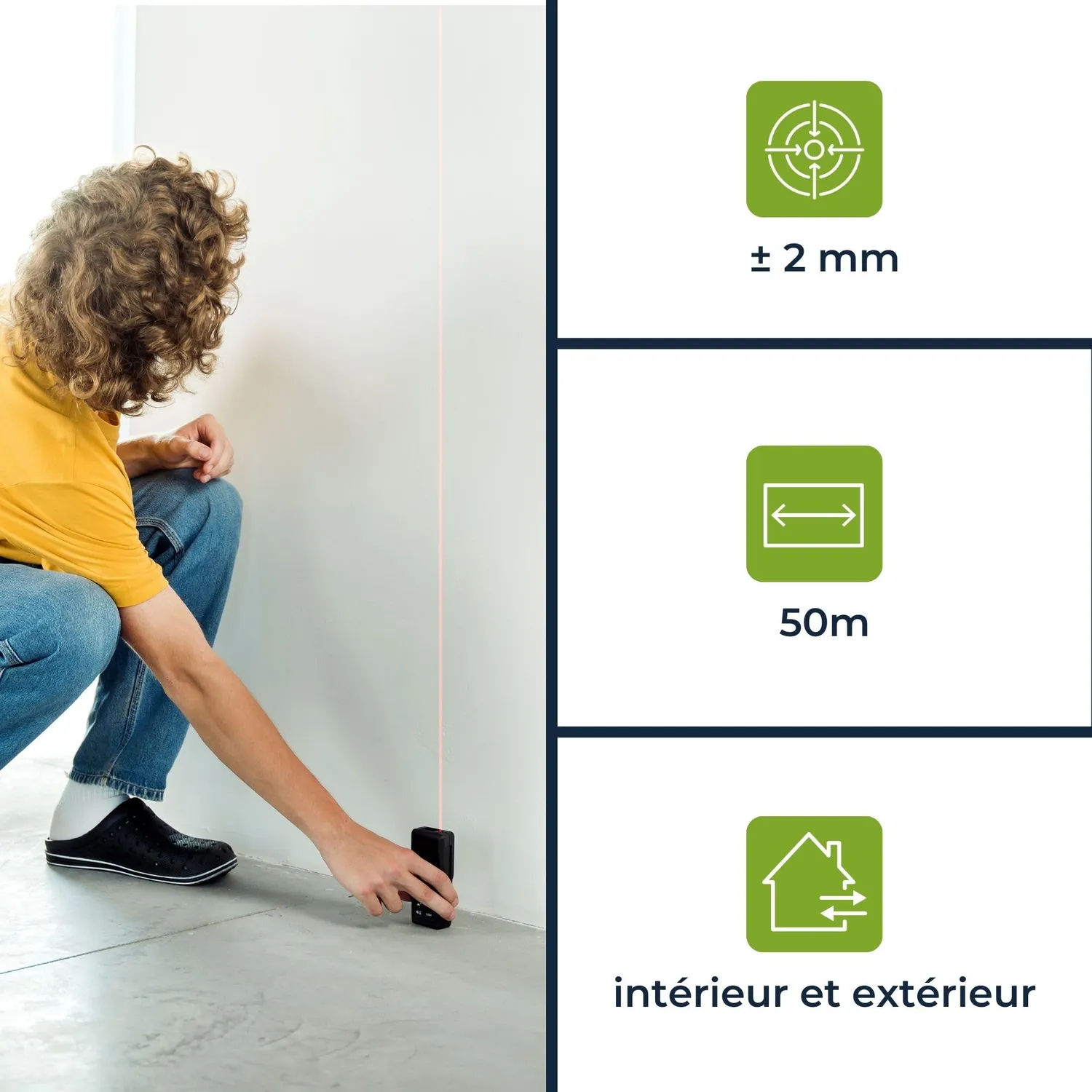 Velleman GP télémètre laser 50 m précision 1 mm IP54
