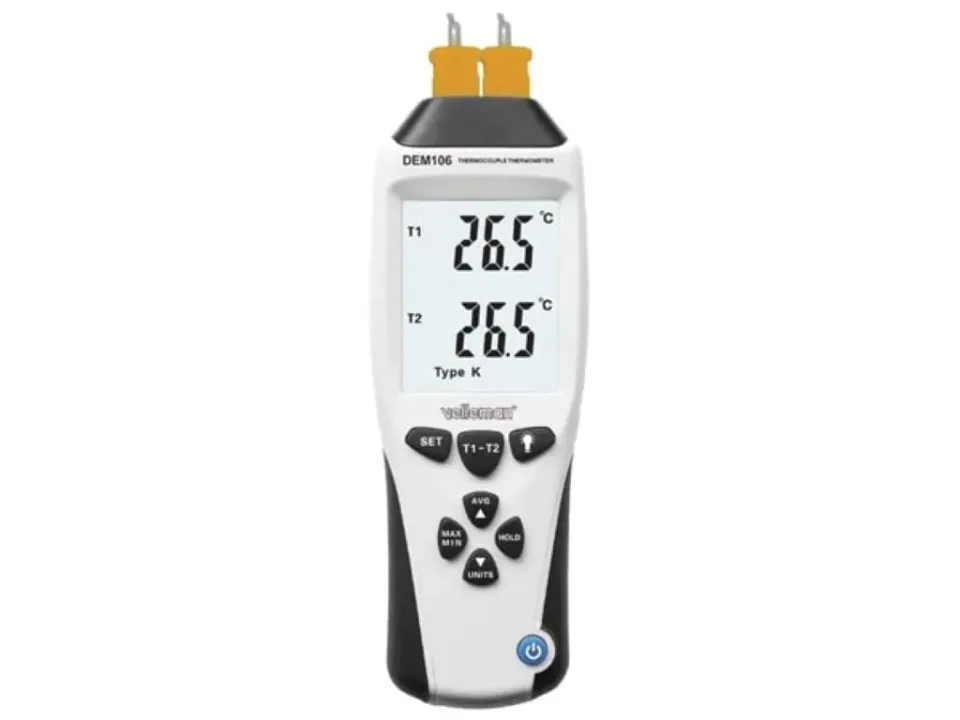 Velleman GP Series thermomètre thermocouple K/J double affichage