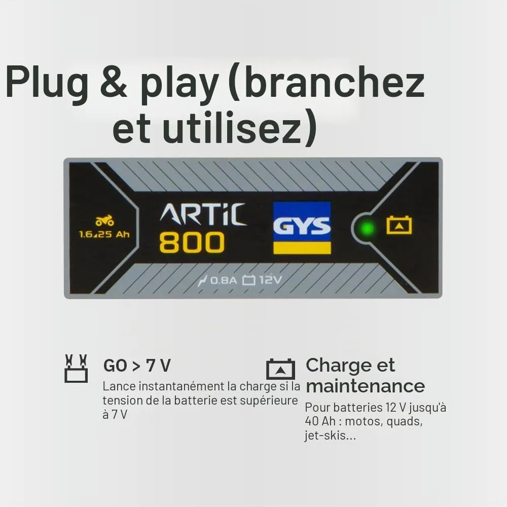 GYS Artic 800 chargeur batterie 12 V 1,2–25 Ah