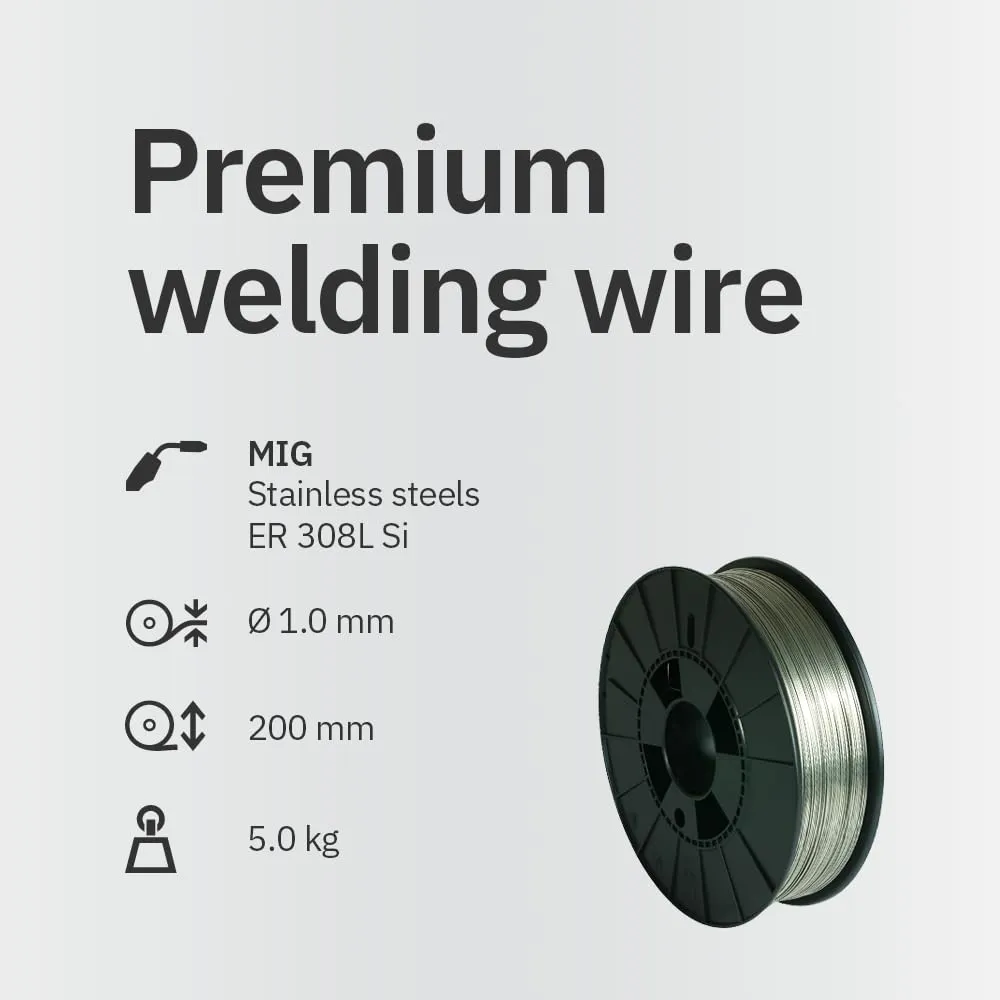 GYS Fil plein inox ER308LSi fil MIG 1 mm 5 kg bas carbone