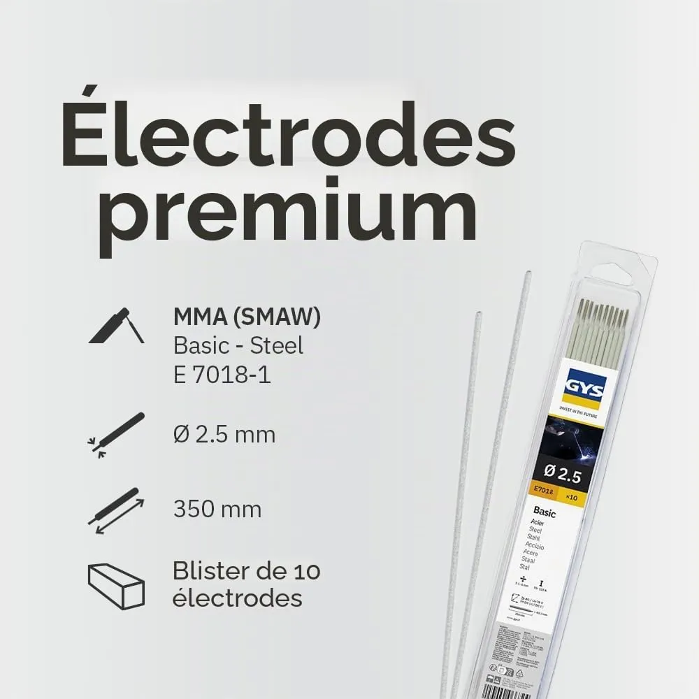 GYS Métal d'Apport MMA E7018 électrodes basiques 2,5 mm x 350 mm
