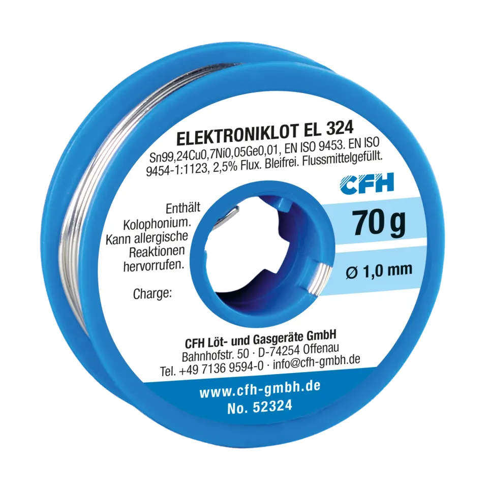 CFH EL 324 fil à souder électronique 70 g sans plomb Ø 1 mm