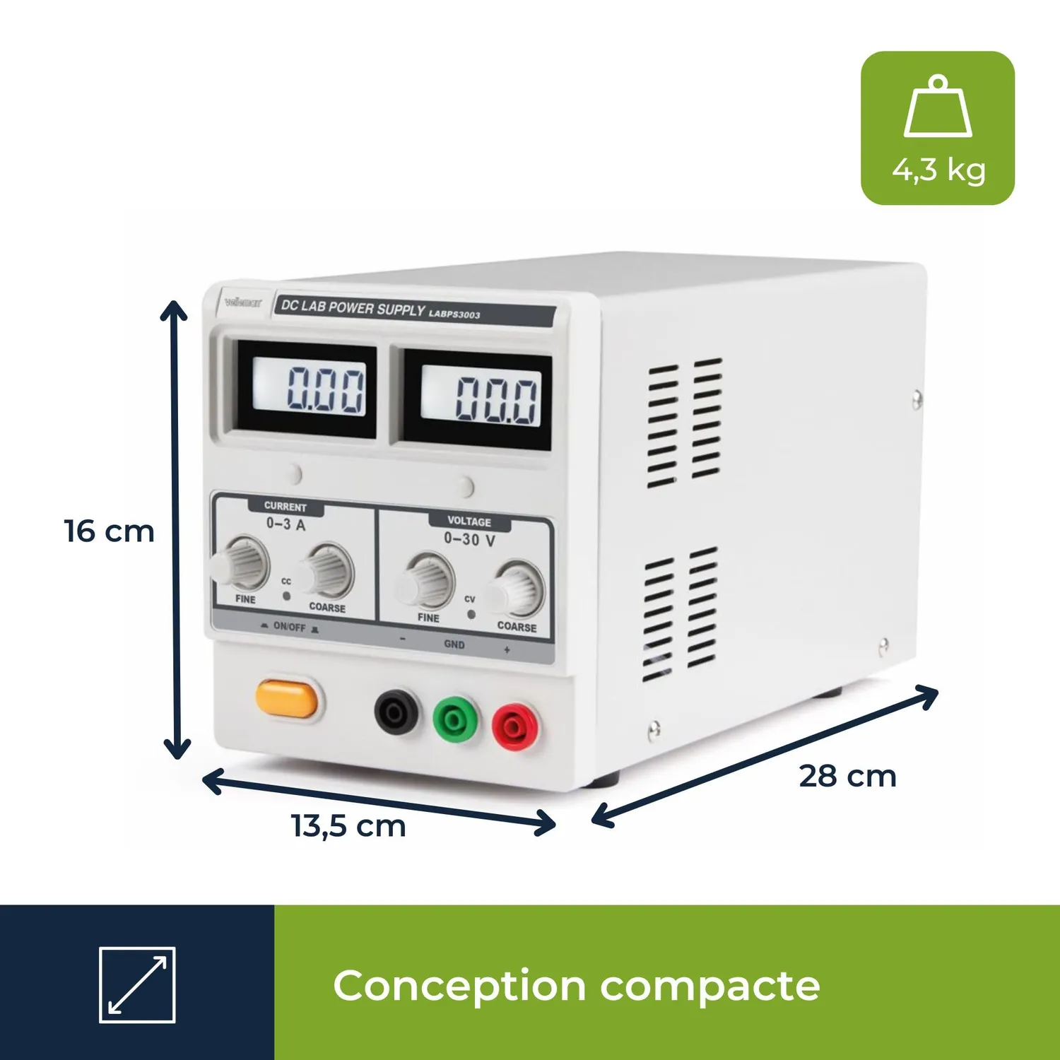 Velleman GP alimentation de laboratoire 0-30 V/3 A réglable