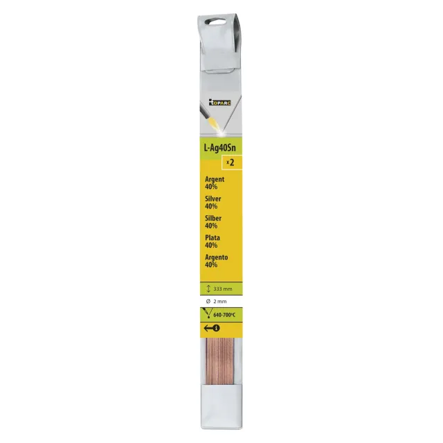 GYS Métal d’Apport Brasage L-Ag40Sn/Ag140Si baguettes argent 2 mm lot de 2