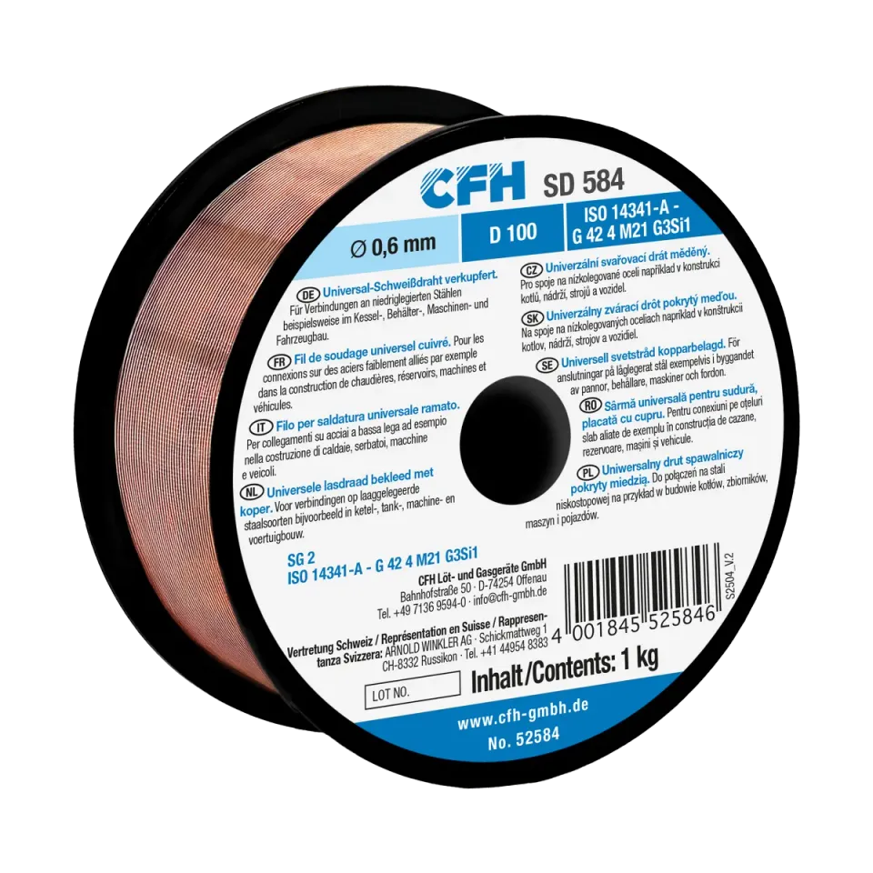 CFH SD 584 fil de soudure MIG/MAG 0,6 mm 1 kg cuivré