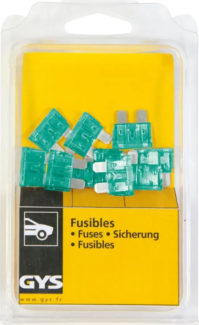 GYS KIT 10 FUSIBLES 30A / CHARGEURS, blister