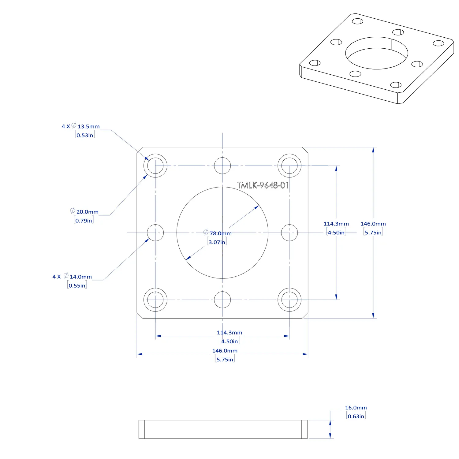 STRONG HAND EUROPE plaques adaptatrices pour table Alpha 5/8 TMLK-9648-01