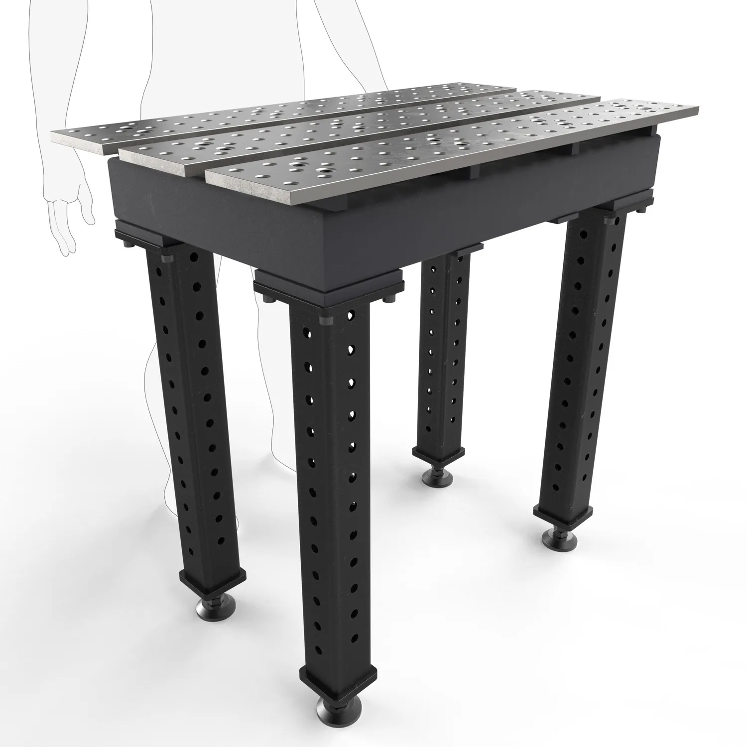 STRONG HAND EUROPE MAX Slotted 2' × 3' table de soudage 5/8 po nitrurée