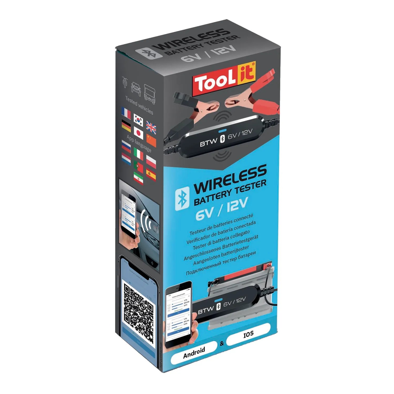 GYS 077355 BTW testeur de batterie avec colliers Bluetooth