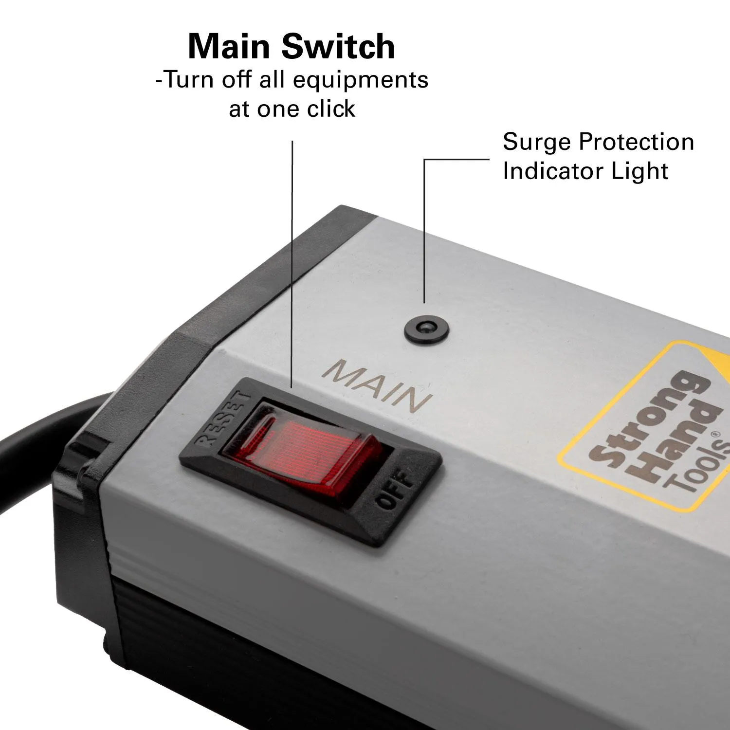 Strong Hand Europe multiprise parafoudre métal 5 prises USB 1,8 m