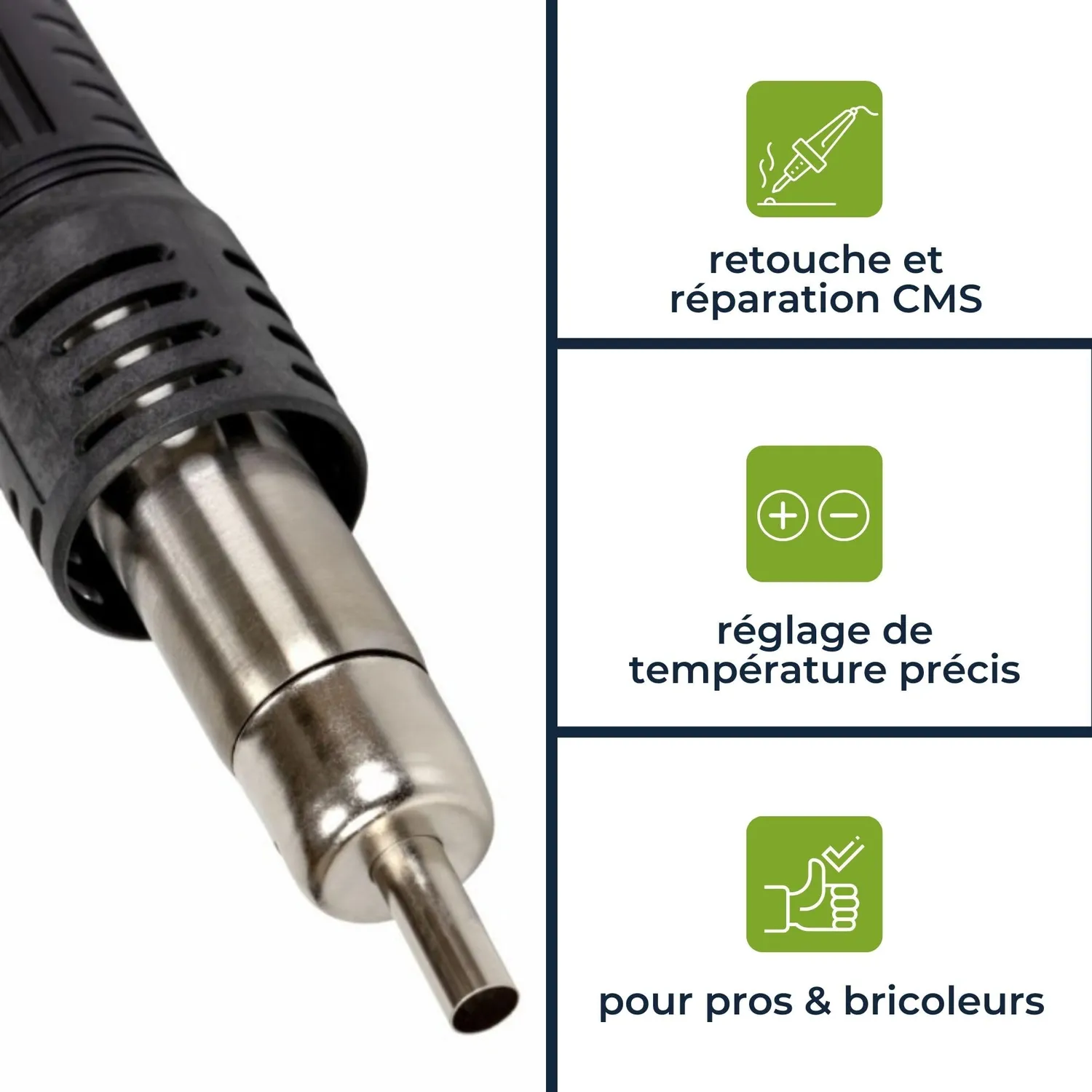 Velleman station soudage 2-en-1 fer 60 W air chaud 300 W SMD