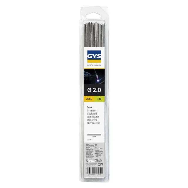GYS Métal d’apport TIG ER308L baguettes 2 mm, pack de 2 blisters, 40