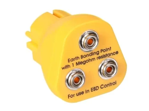 Velleman fiche de mise à la terre ESD pour tapis antistatique Europe jaune
