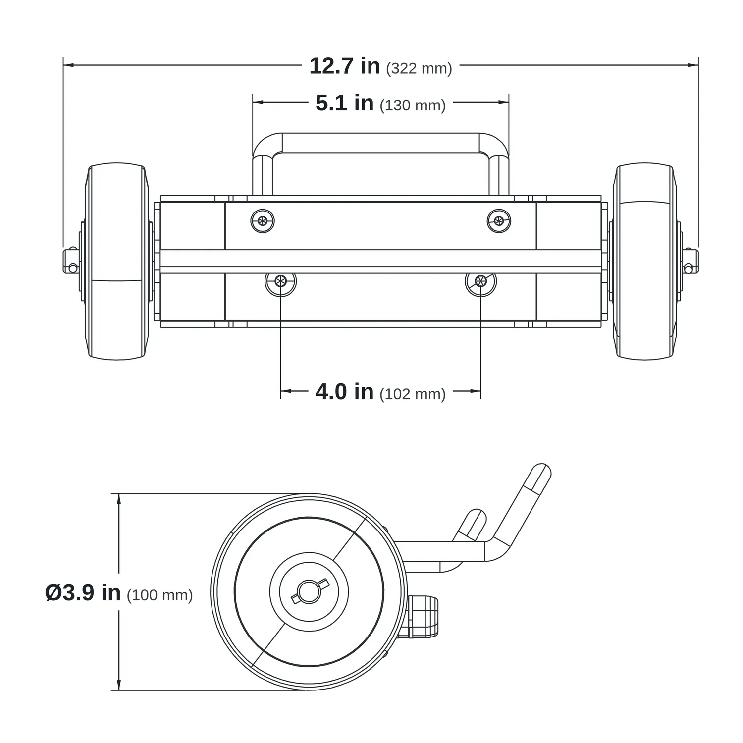 STRONG HAND EUROPE Wheel and Handle Set for TSB366 roues et poignée