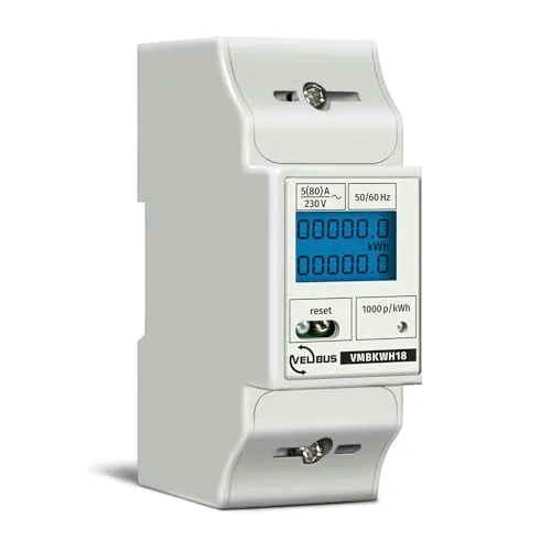 Velleman compteur d’énergie monophasé 80 A, rail DIN, affichage LCD